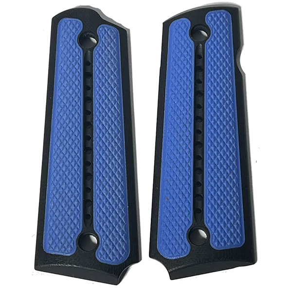 1911 Full Size Blue and Black Rubber Grips