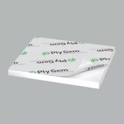1"x9-1/4"x18' Woodgrain Over Smooth PVC Trim, White