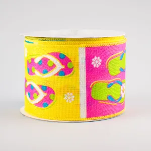 2.5" Canvas Flip Flops Ribbon (10 Yards)