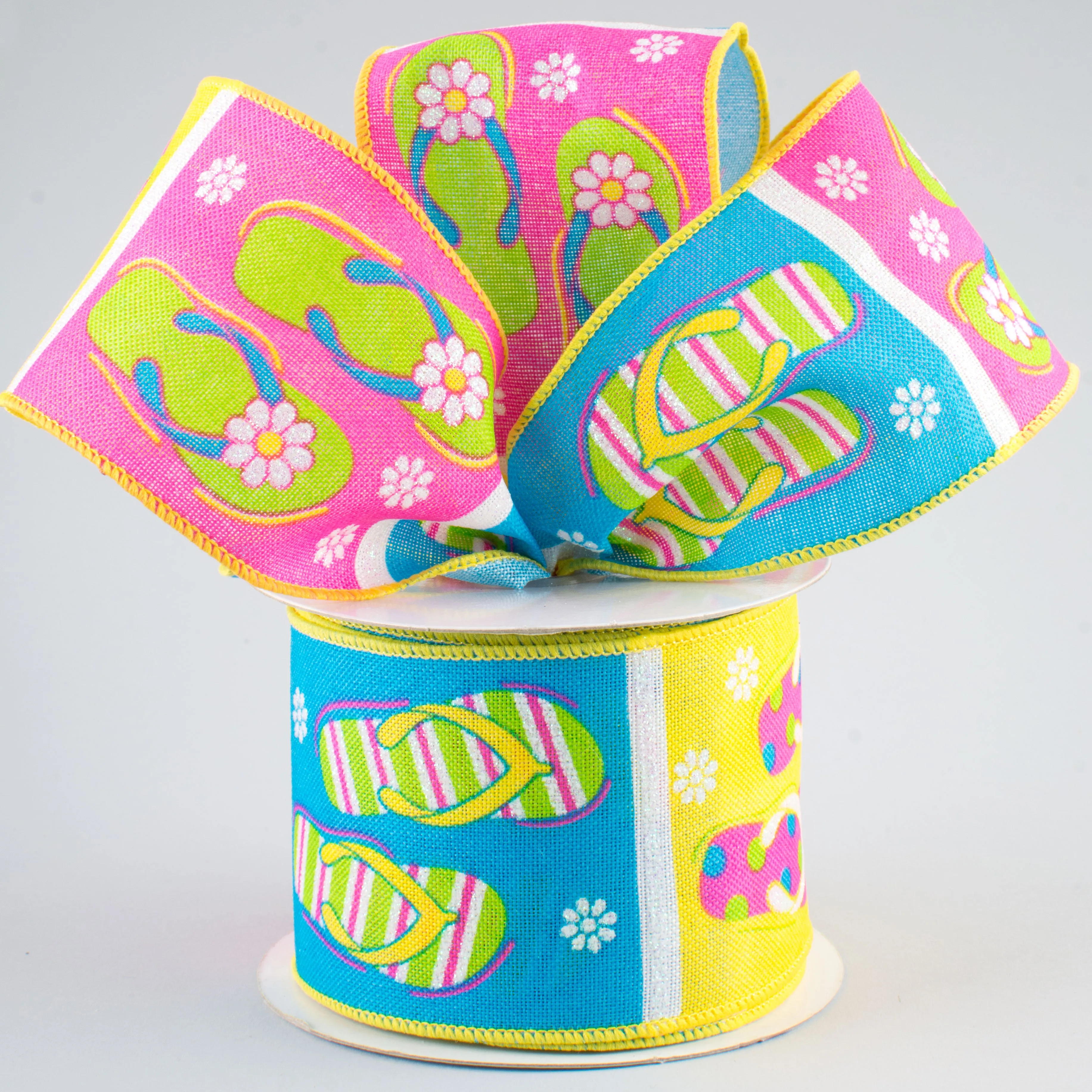 2.5" Canvas Flip Flops Ribbon (10 Yards)