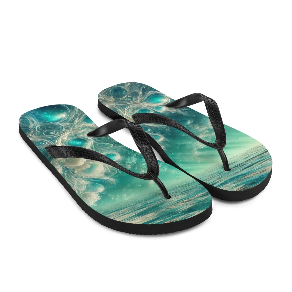 Bahamian Waters Surreal Turquoise Flip Flops