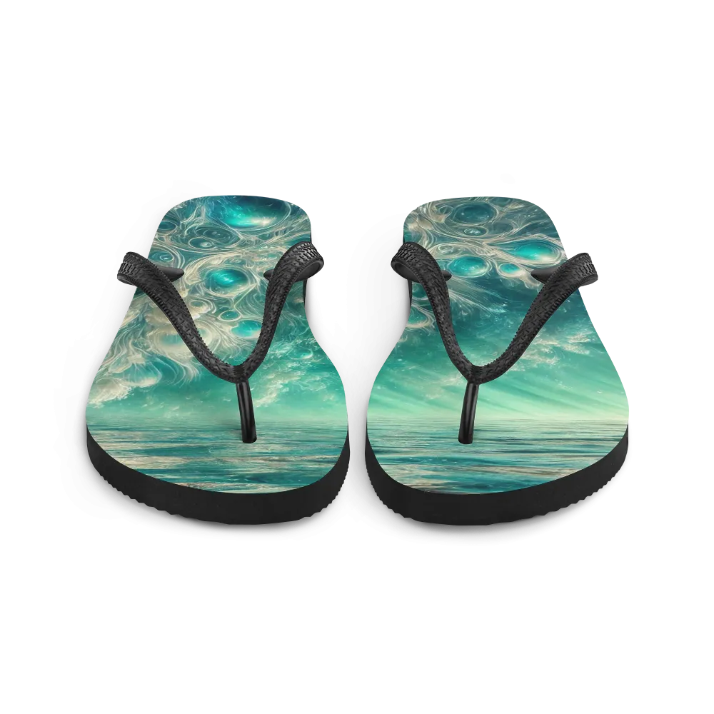 Bahamian Waters Surreal Turquoise Flip Flops