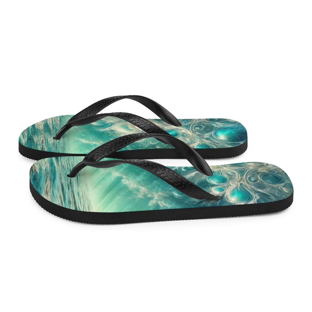 Bahamian Waters Surreal Turquoise Flip Flops