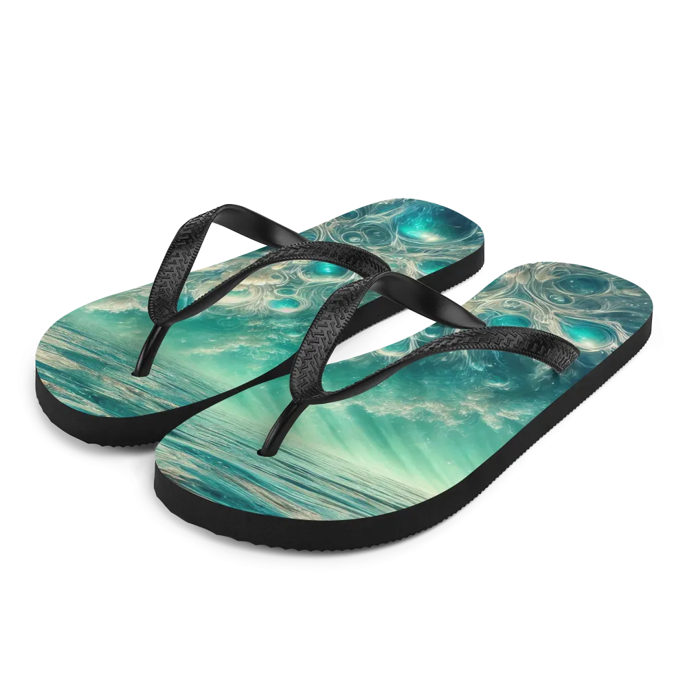Bahamian Waters Surreal Turquoise Flip Flops