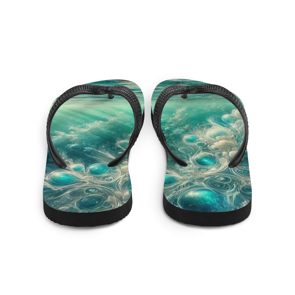 Bahamian Waters Surreal Turquoise Flip Flops