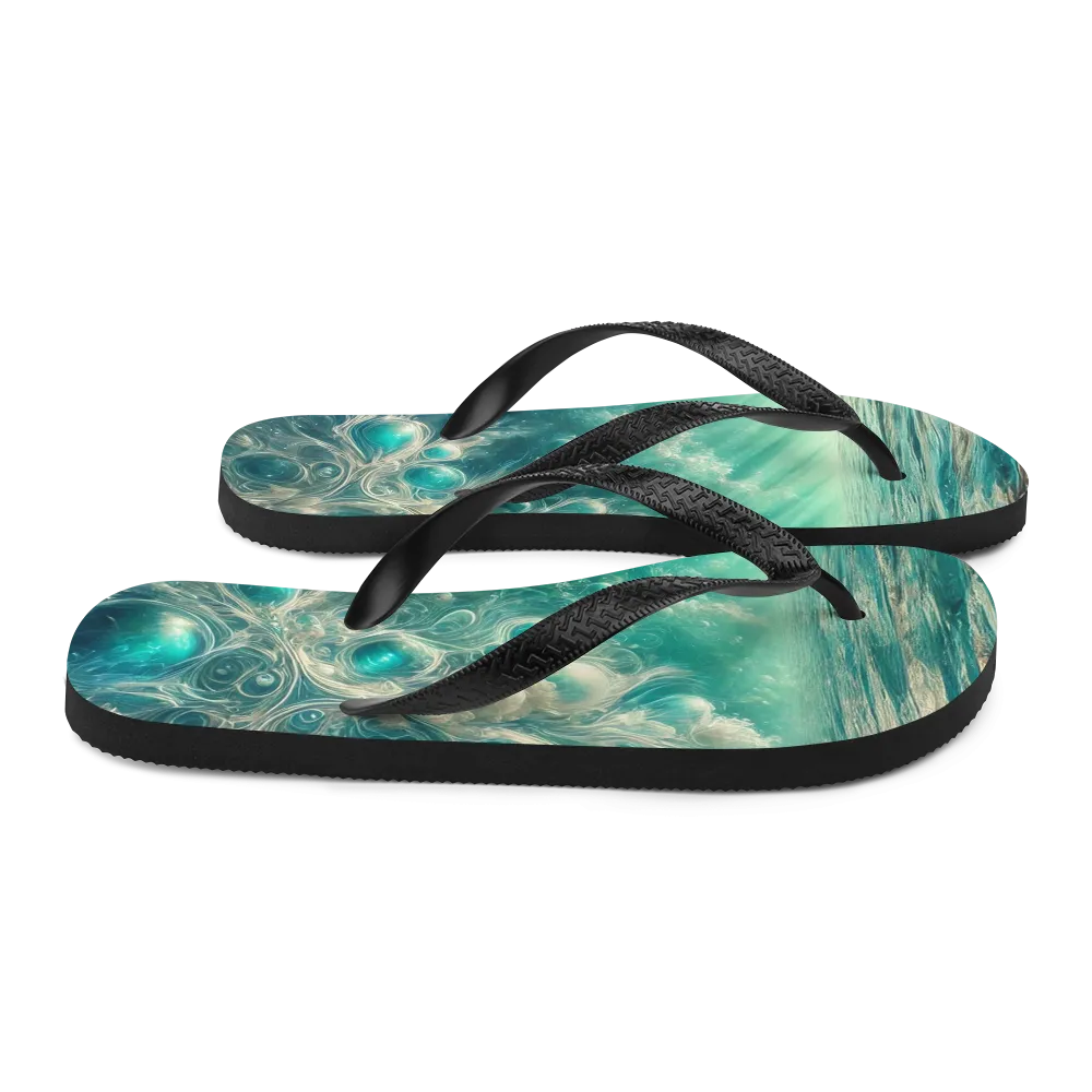 Bahamian Waters Surreal Turquoise Flip Flops