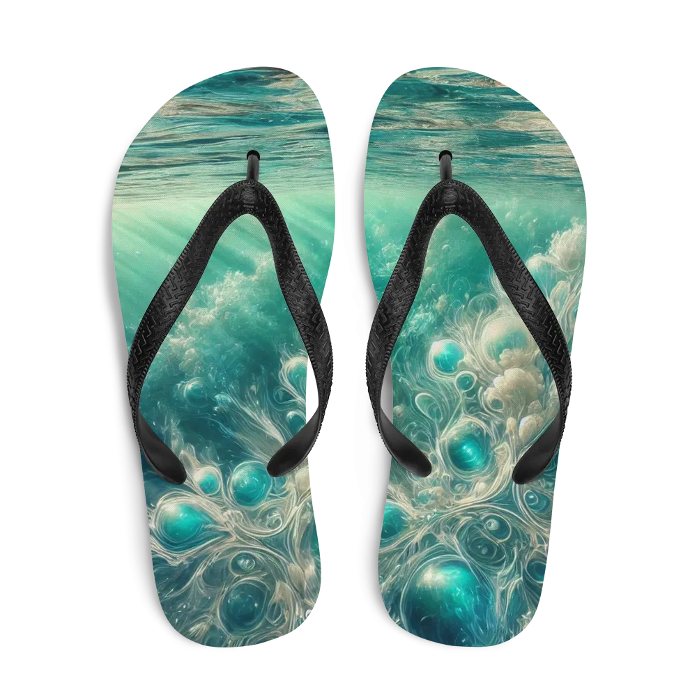 Bahamian Waters Surreal Turquoise Flip Flops