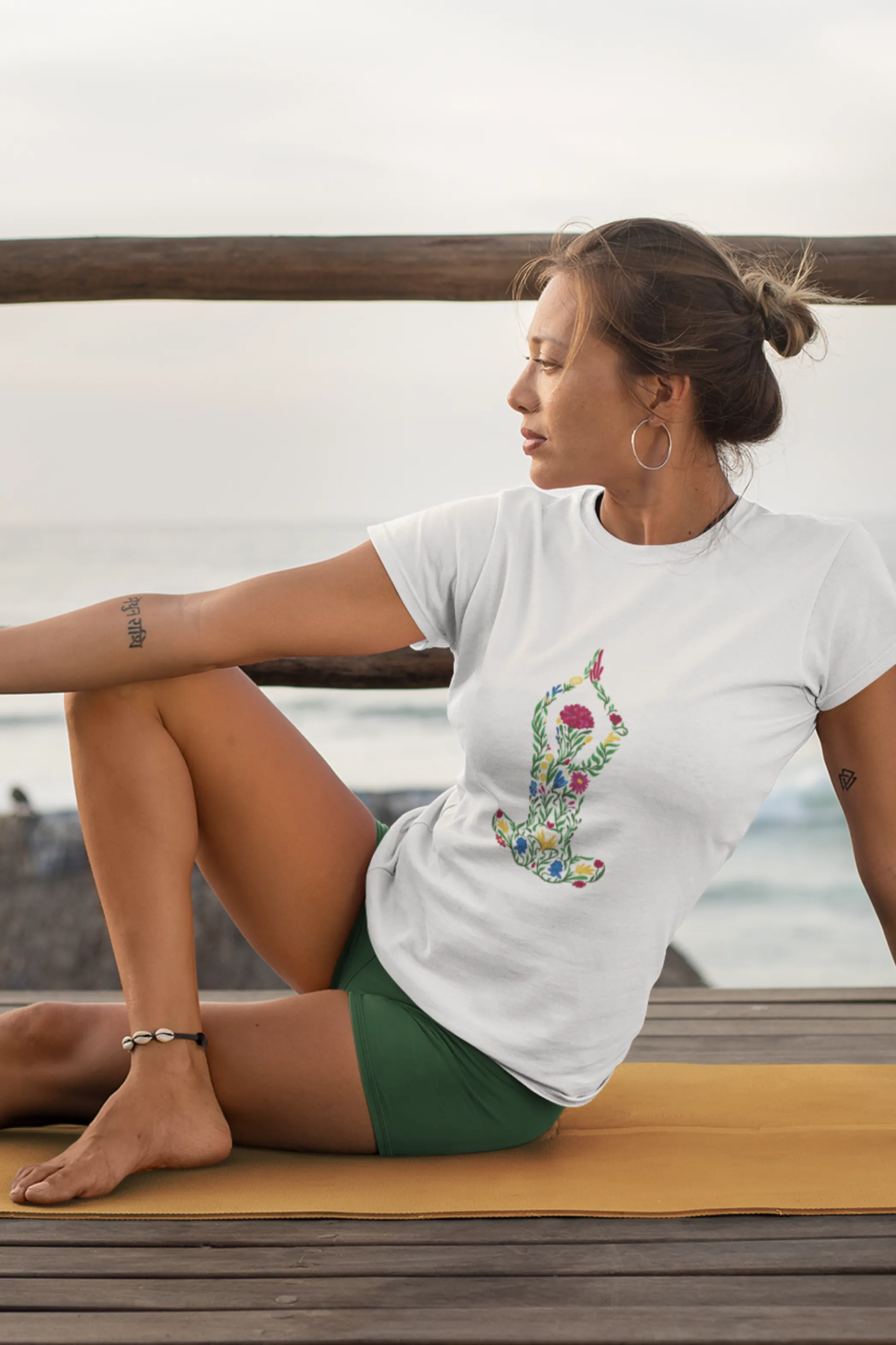 Blossom Pose Printed T-shirt for women