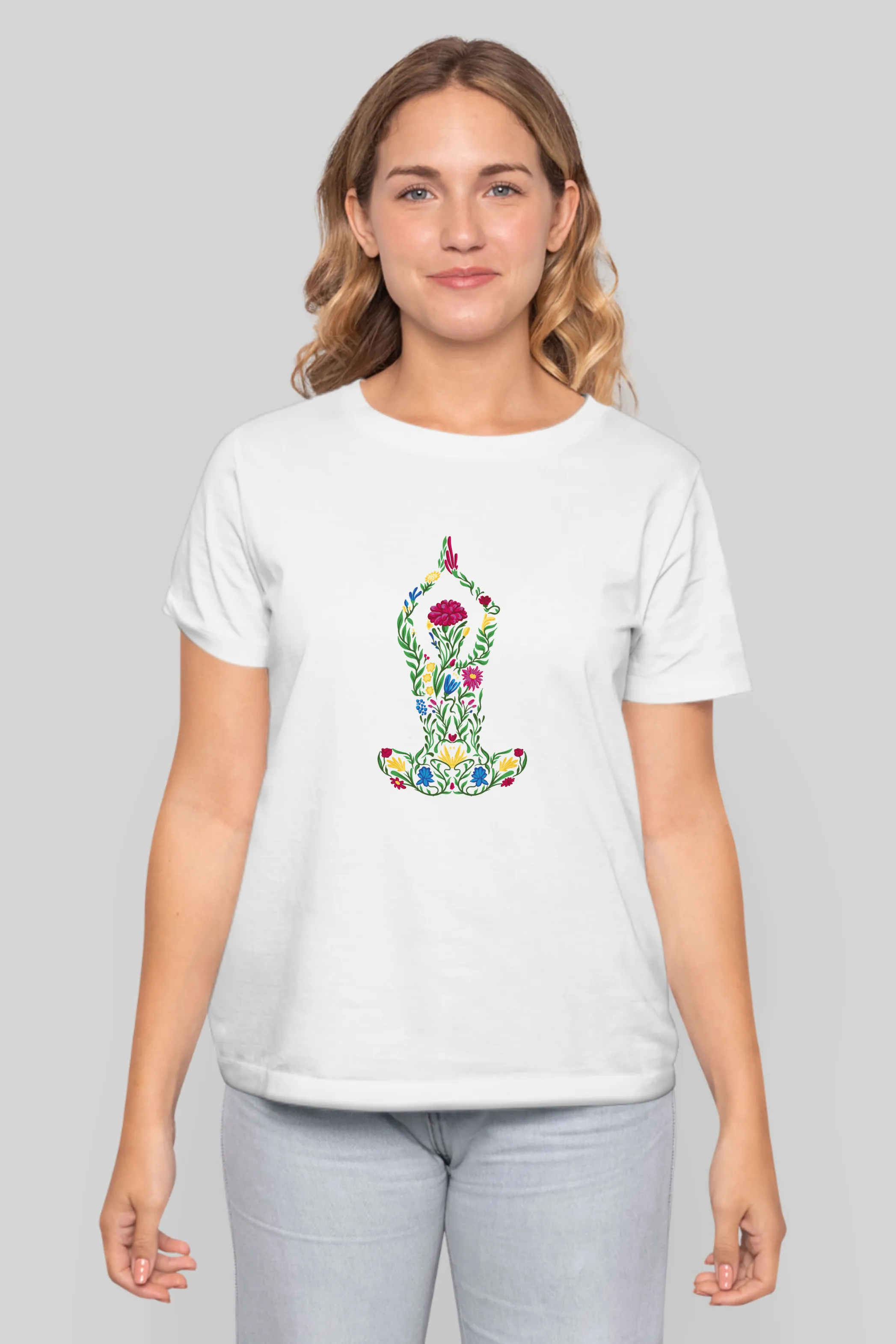 Blossom Pose Printed T-shirt for women