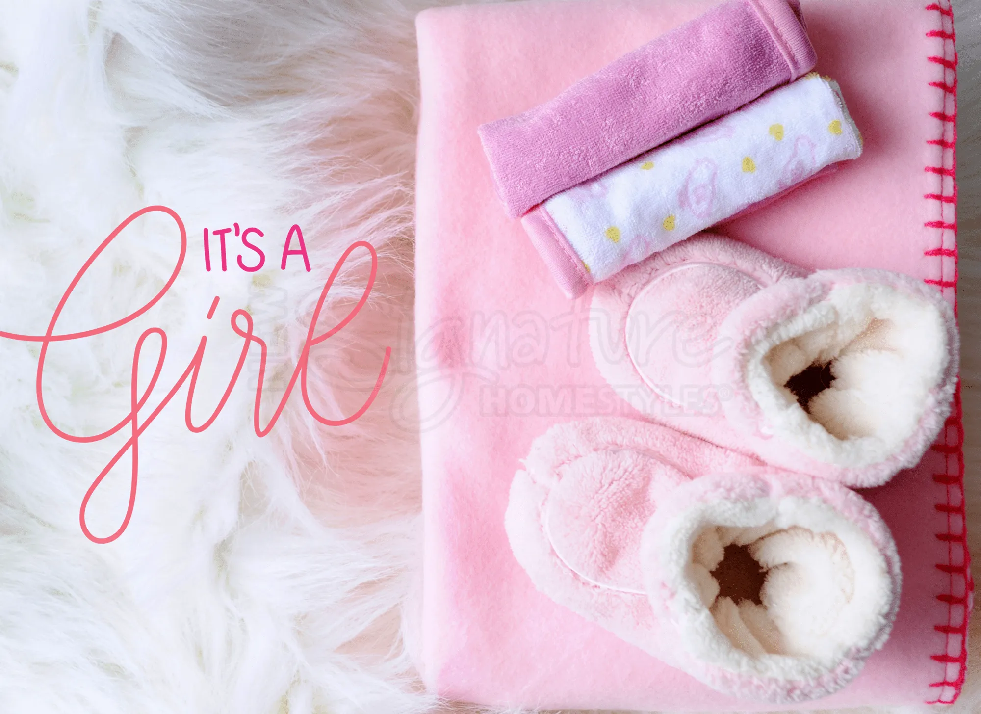 Booties It's A Girl Insert for use with Sparkle Glass ™ Accent Light