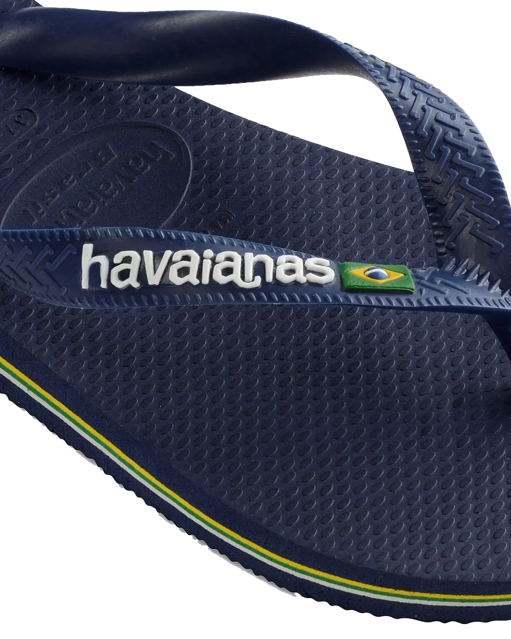 Brazil Logo Flip Flops in Navy Blue