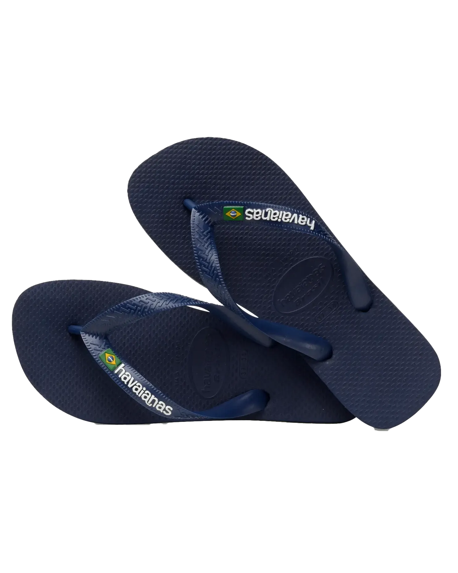 Brazil Logo Flip Flops in Navy Blue