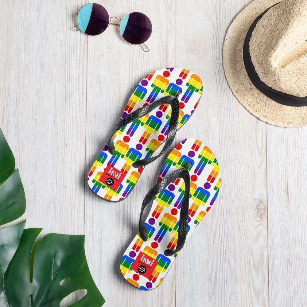 Couples Rainbow Flip-Flops