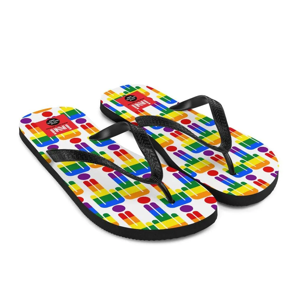Couples Rainbow Flip-Flops