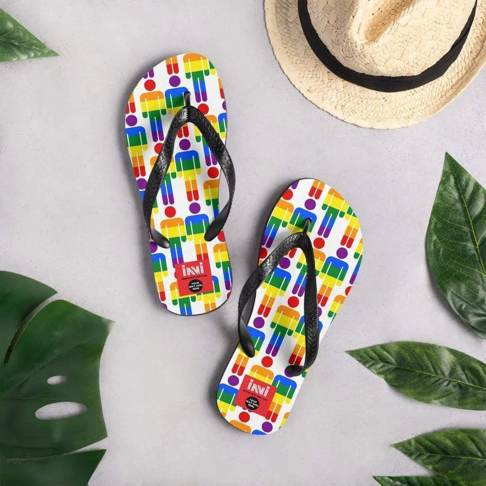 Couples Rainbow Flip-Flops