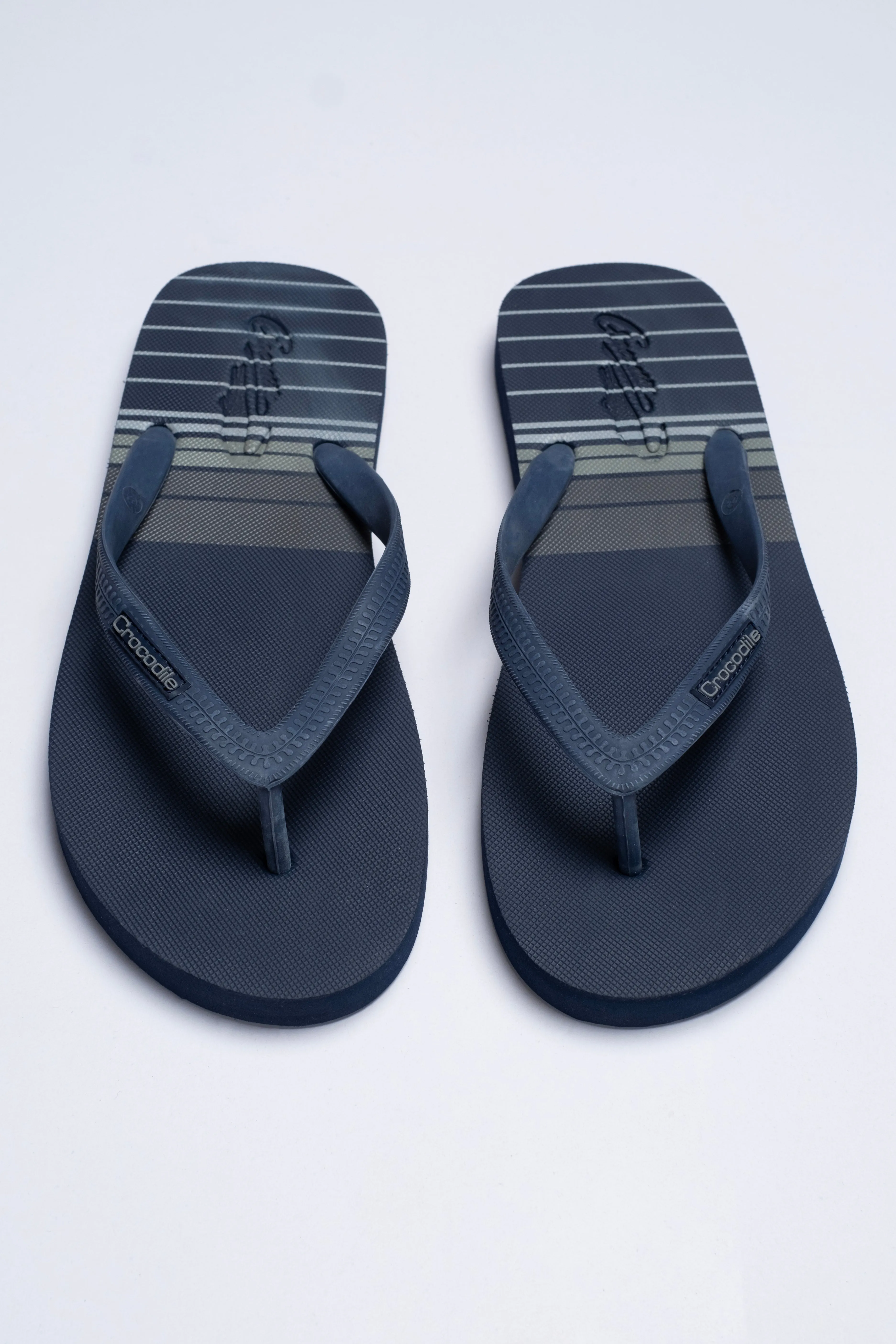 Crocodile Dark Blue Printed Strap Flip Flop