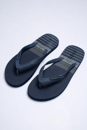 Crocodile Dark Blue Printed Strap Flip Flop