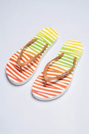 Crocodile Printed Flip Flop-White