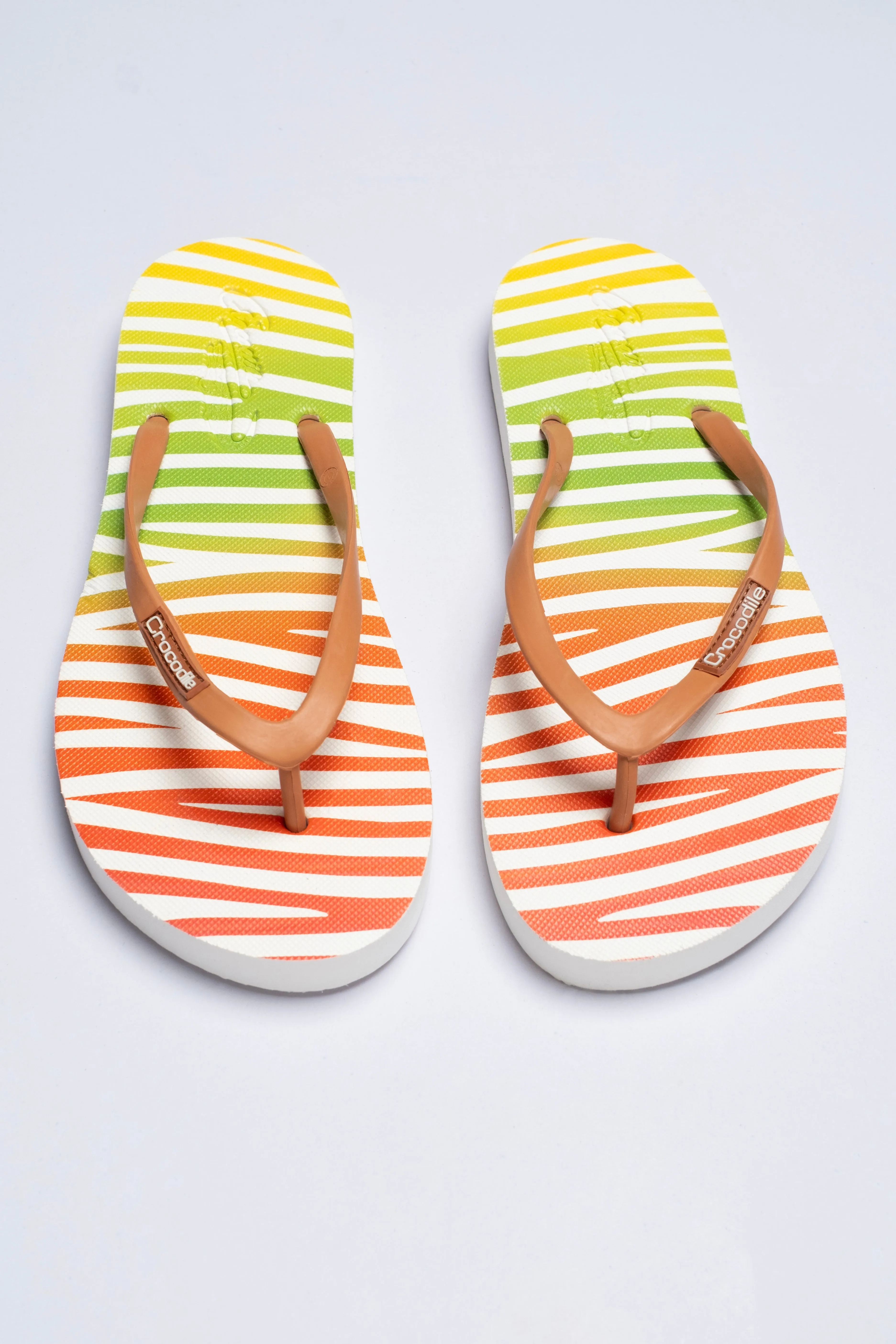 Crocodile Printed Flip Flop-White