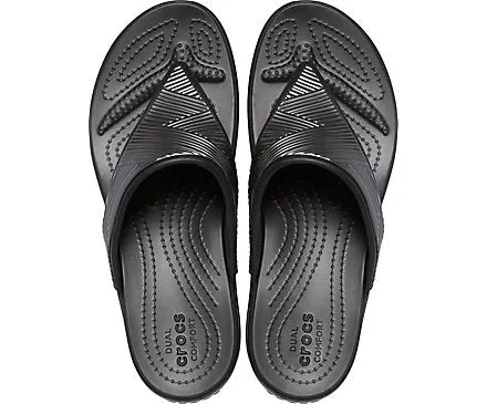Crocs Womens Classic Monterey Metallic Wedge - Black