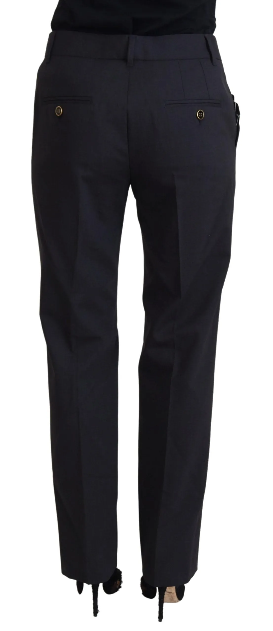 Dolce & Gabbana Chic Grey Wool Blend Pants for Elevated Style