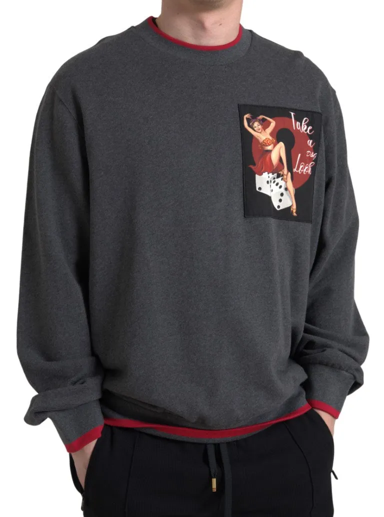 Dolce & Gabbana Elegant Gray Crewneck Pullover Sweater