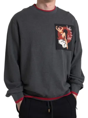 Dolce & Gabbana Elegant Gray Crewneck Pullover Sweater