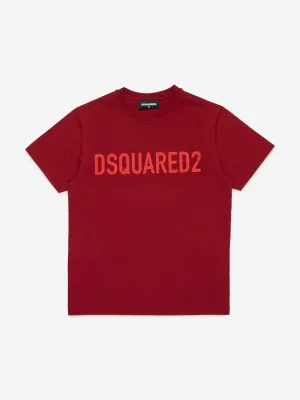 Dsquared2 Kids Logo Print T-Shirt in Red