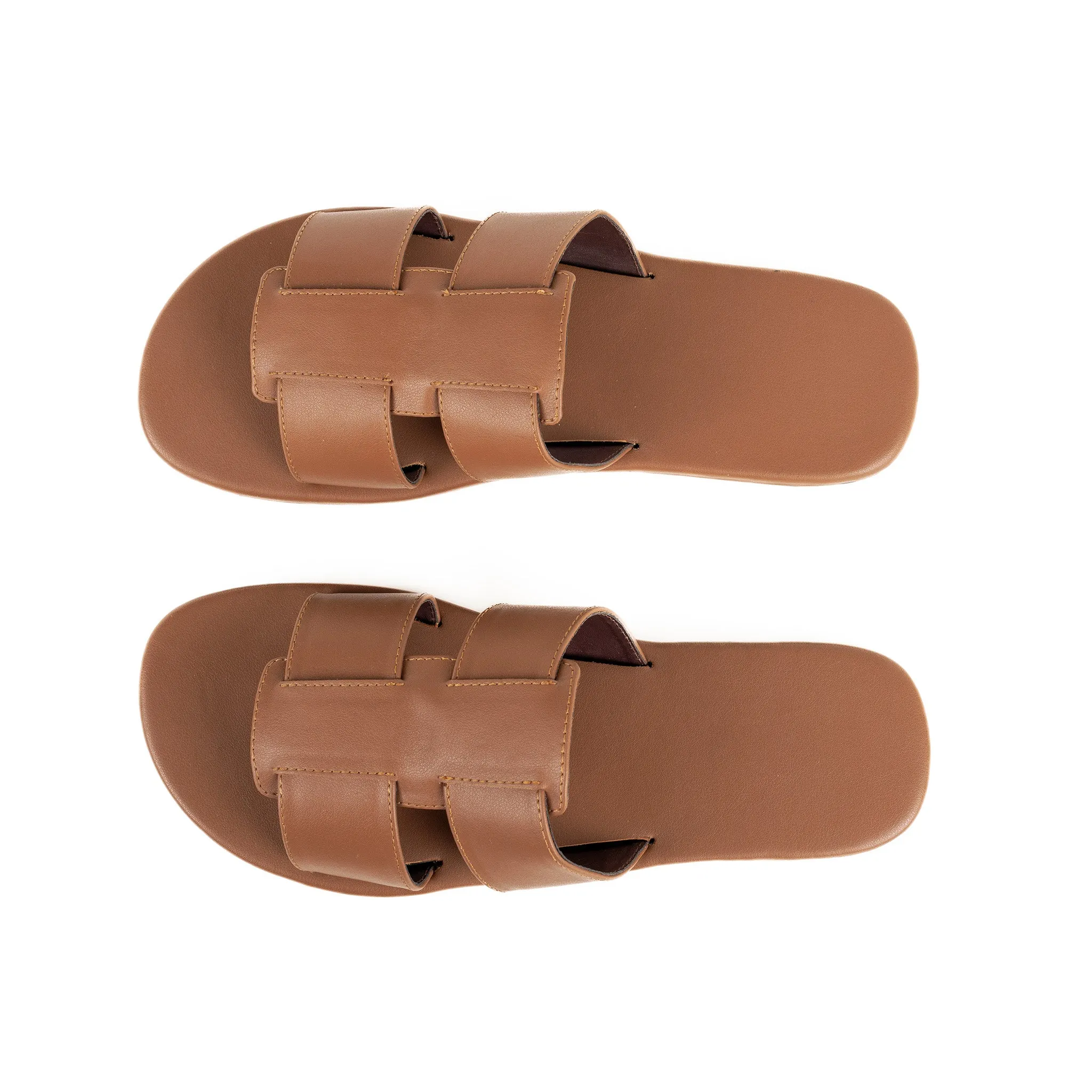 Dune Cloak Vegan Leather Brown Men Slides Thrift Edit