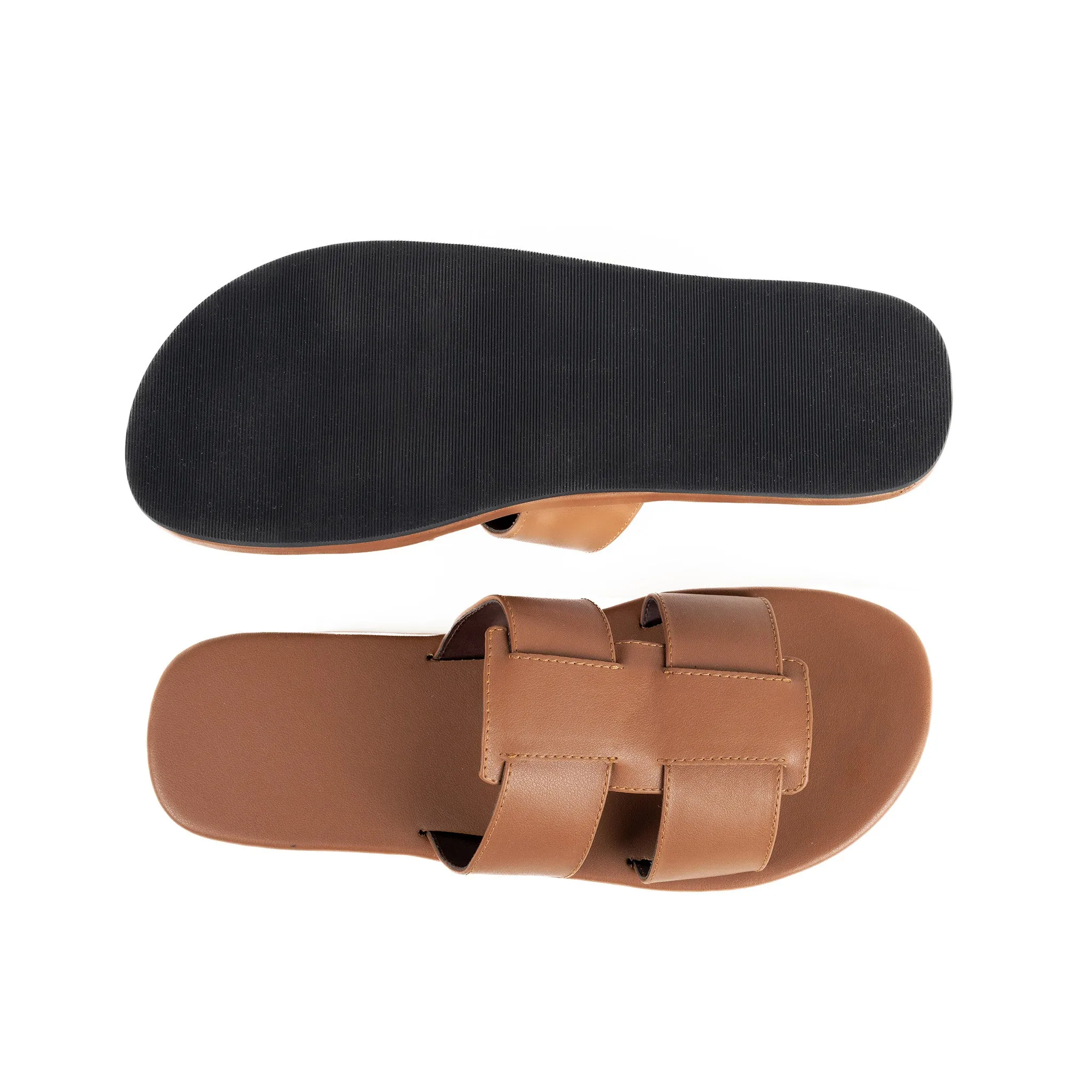 Dune Cloak Vegan Leather Brown Men Slides Thrift Edit