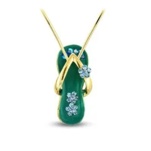Flip Flop Necklace Sea Green/Gold