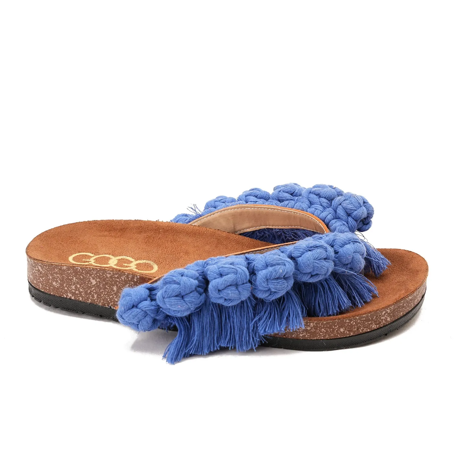 Flip-flops featuring circles - bule