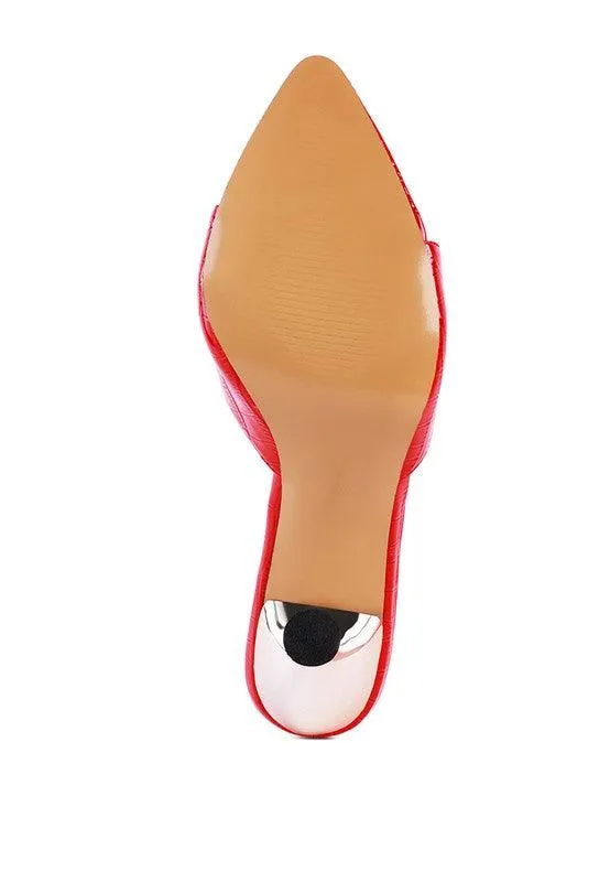 French Cut High Heel Croc Slides