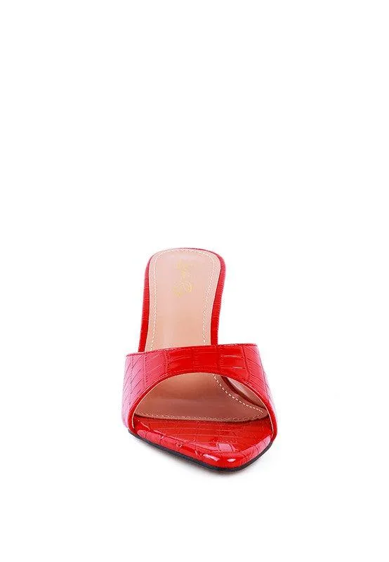 French Cut High Heel Croc Slides