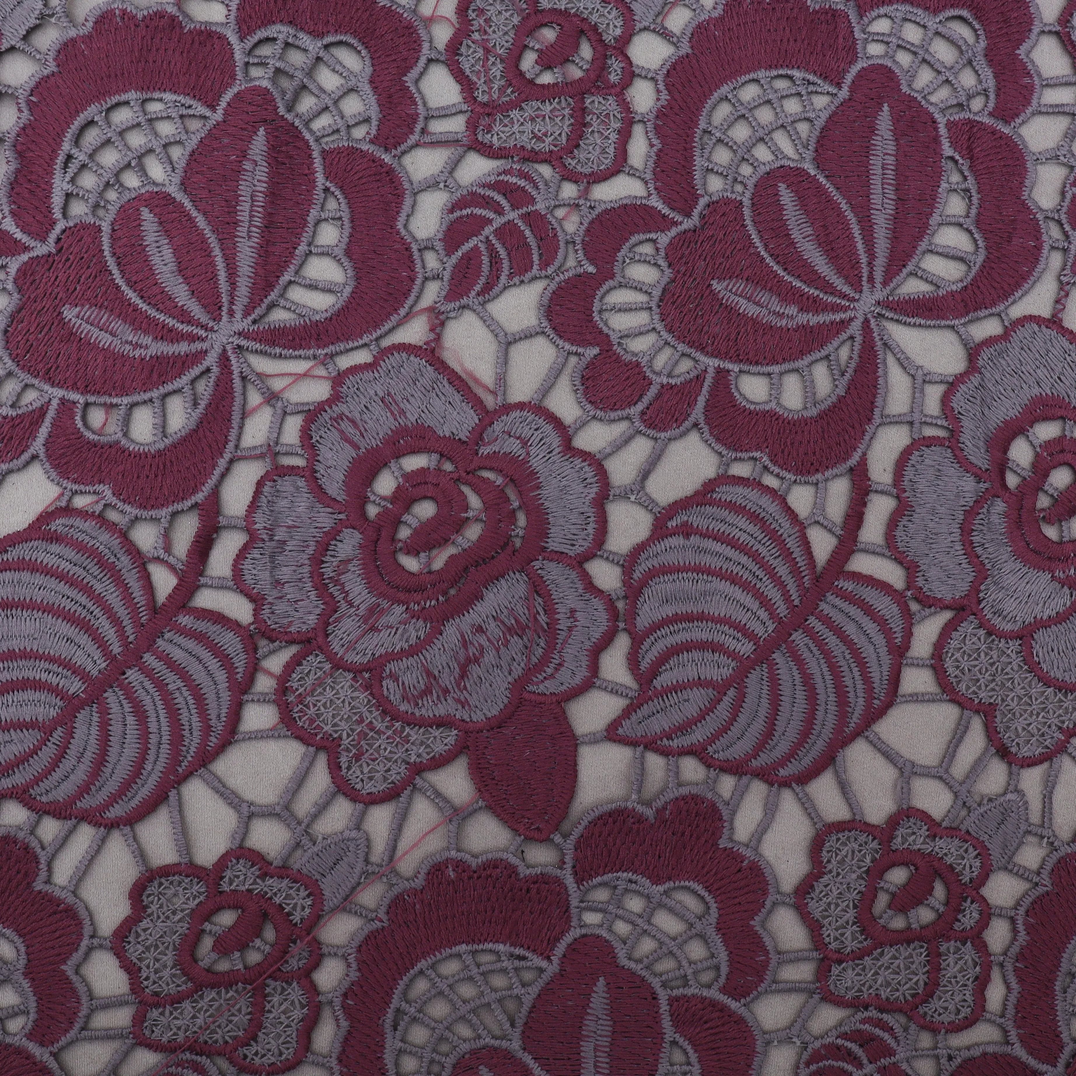 Gray Color Crosia Cut Work Fabric