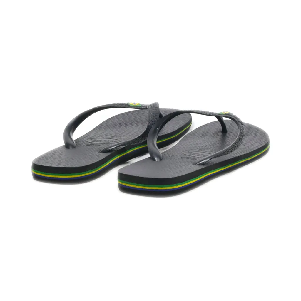 Havaianas Slippers Rubber Black Colour For Men