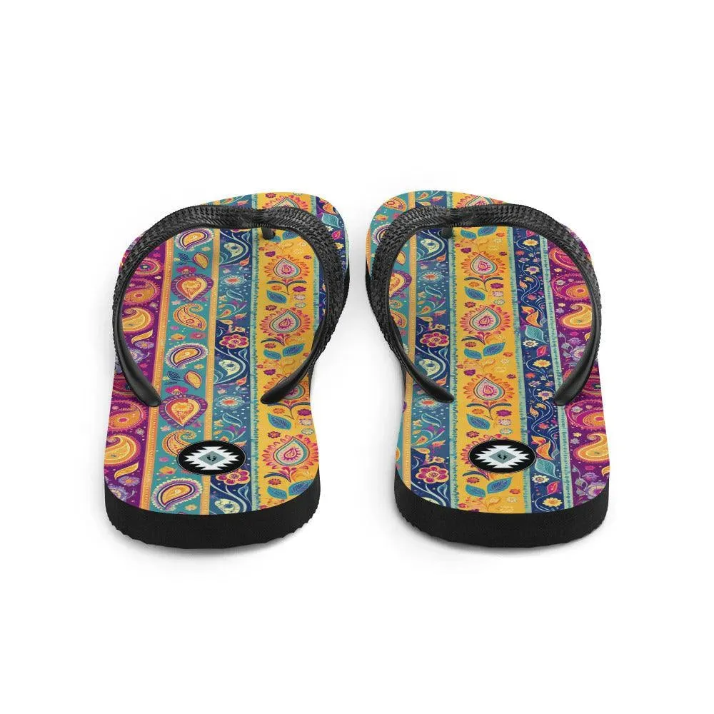 Indian Whimsical Paisley Flip Flops