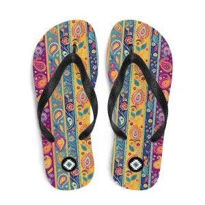 Indian Whimsical Paisley Flip Flops
