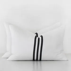 KUTA HERRINGBONE CUSHION BUNDLE  | 40X60CM  |  WHITE BASE   BLACK STRIPE