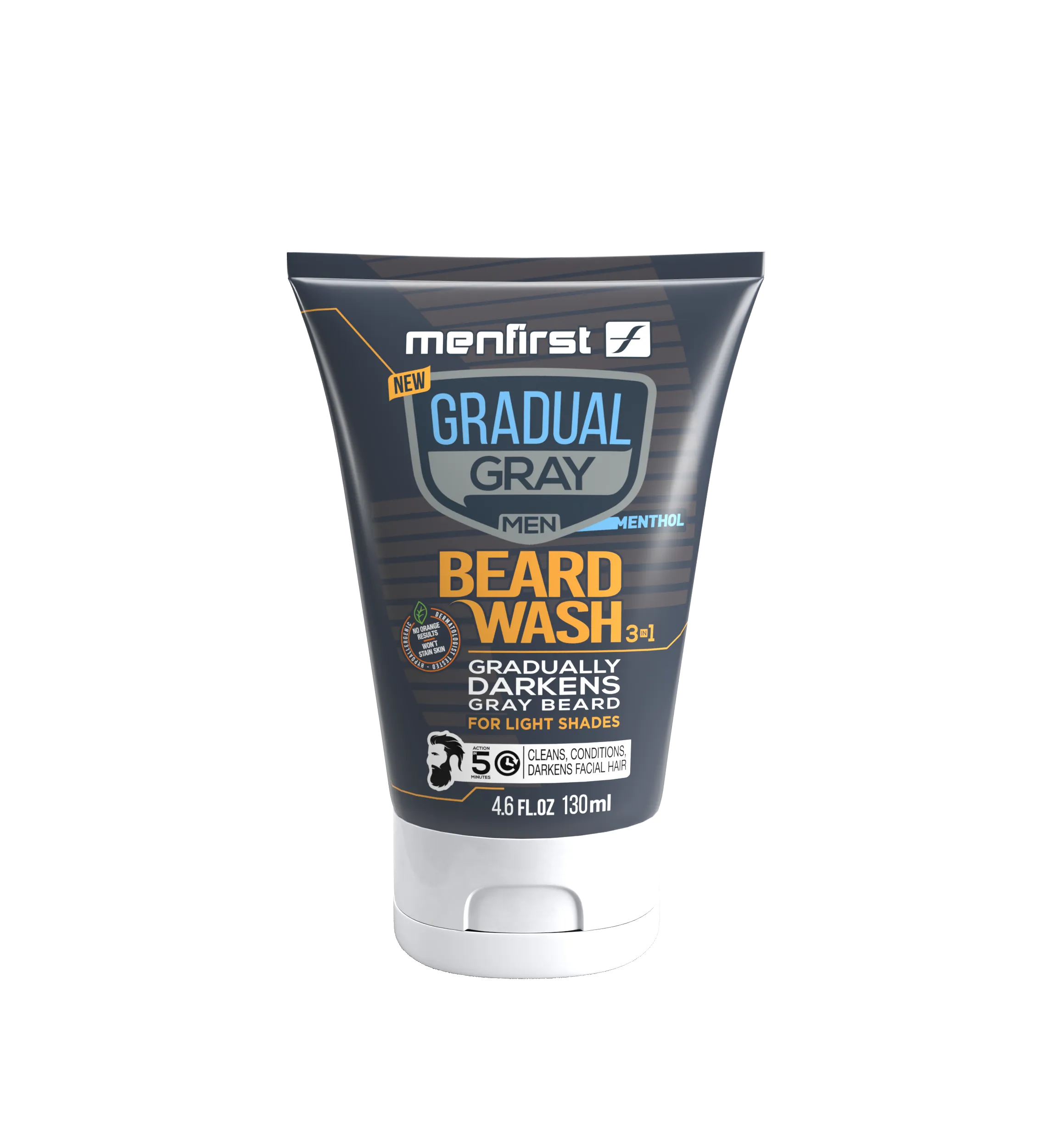 Menfirst Gradual Gray - Beard Wash - Natural Darkening Formula - 3 Pack - 4.6 Oz Each