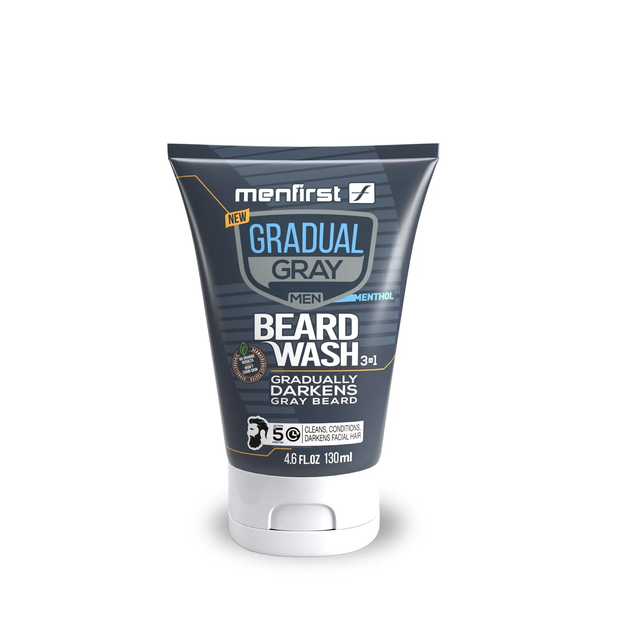 Menfirst Gradual Gray - Beard Wash - Natural Darkening Formula - 3 Pack - 4.6 Oz Each