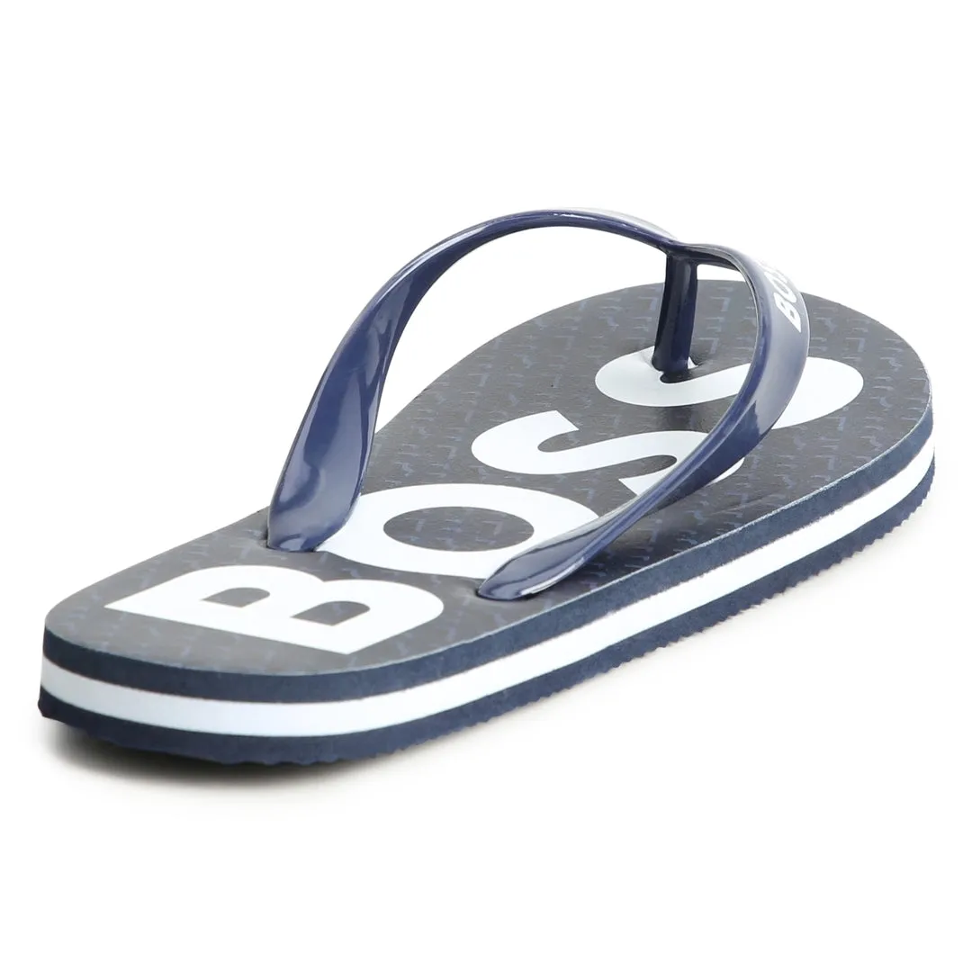 Navy Logo Flip Flops