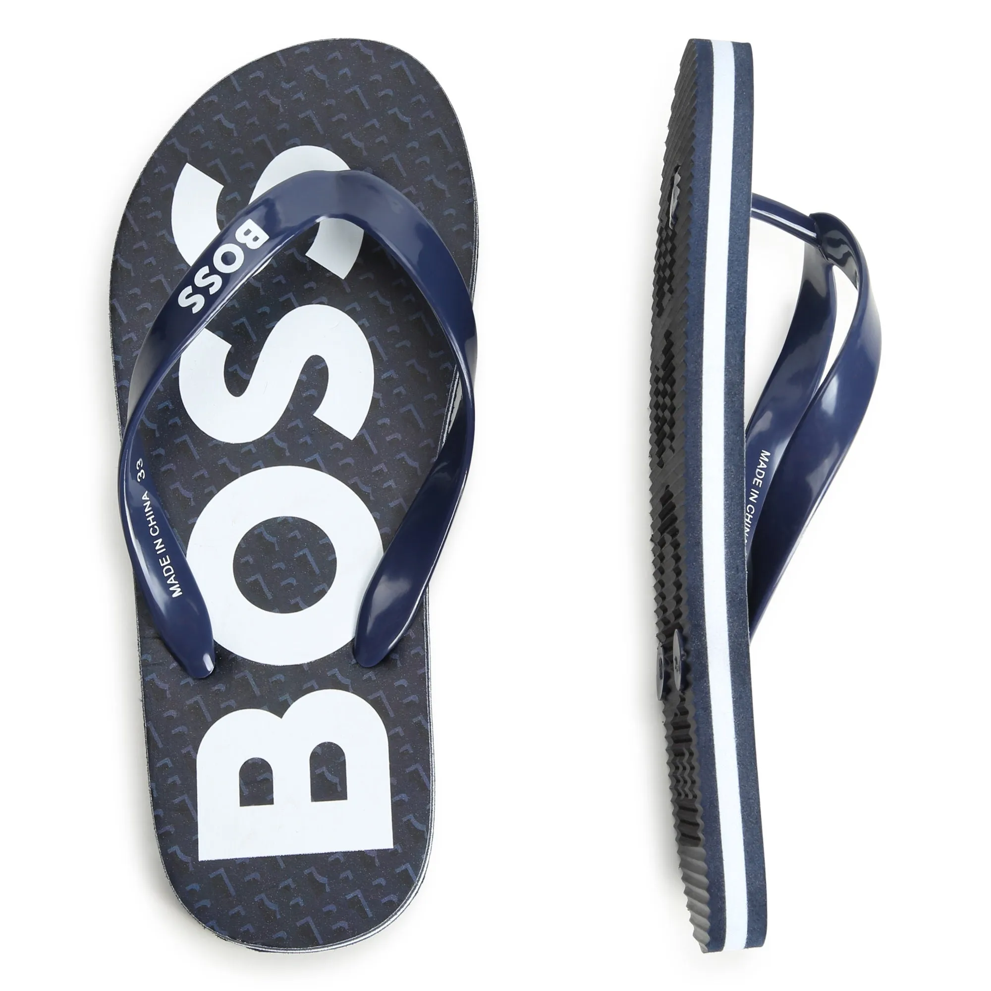 Navy Logo Flip Flops