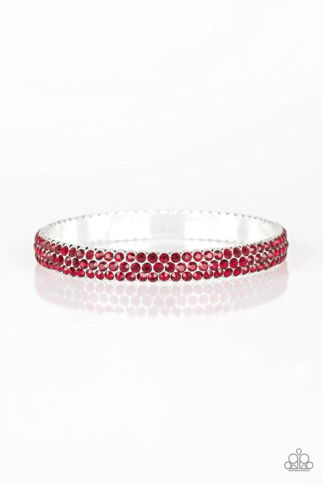 Paparazzi Bracelet ~ Ballroom Bling - Red