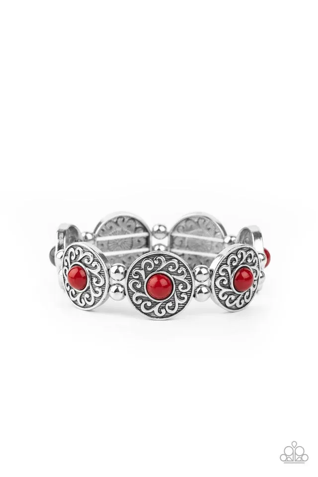Paparazzi Bracelet ~ Flirty Finery - Red