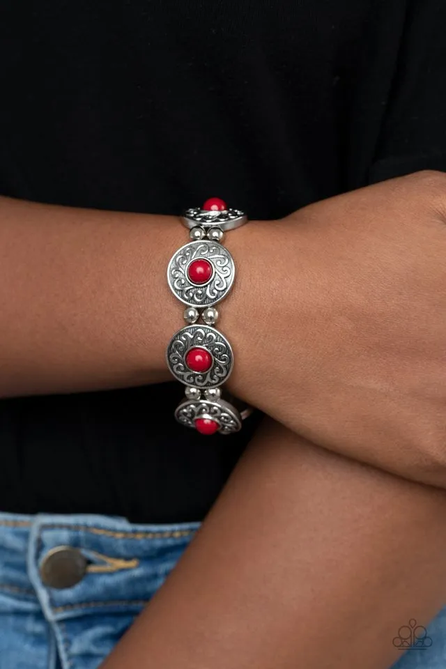 Paparazzi Bracelet ~ Flirty Finery - Red