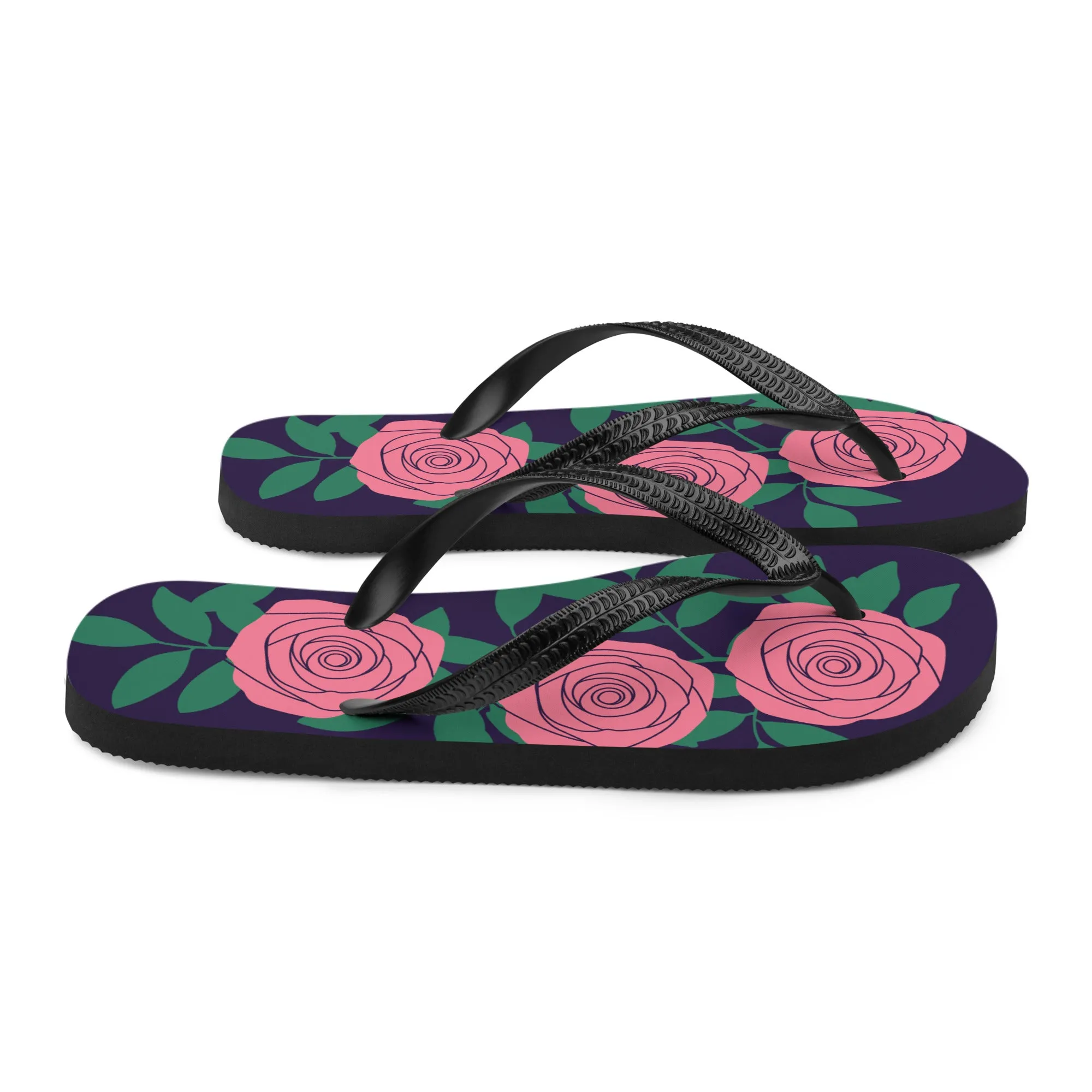 Pink & Green Flip-Flops
