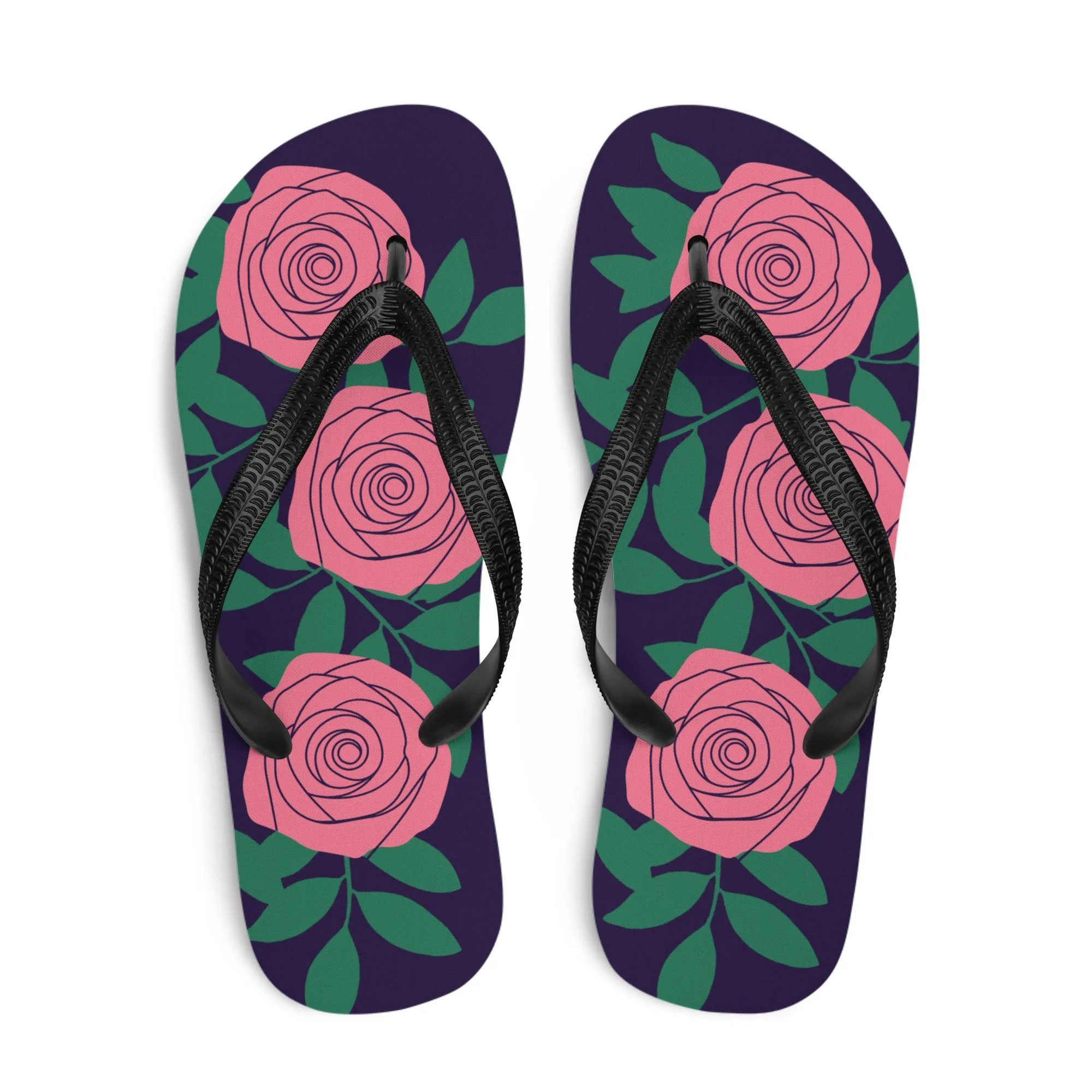 Pink & Green Flip-Flops