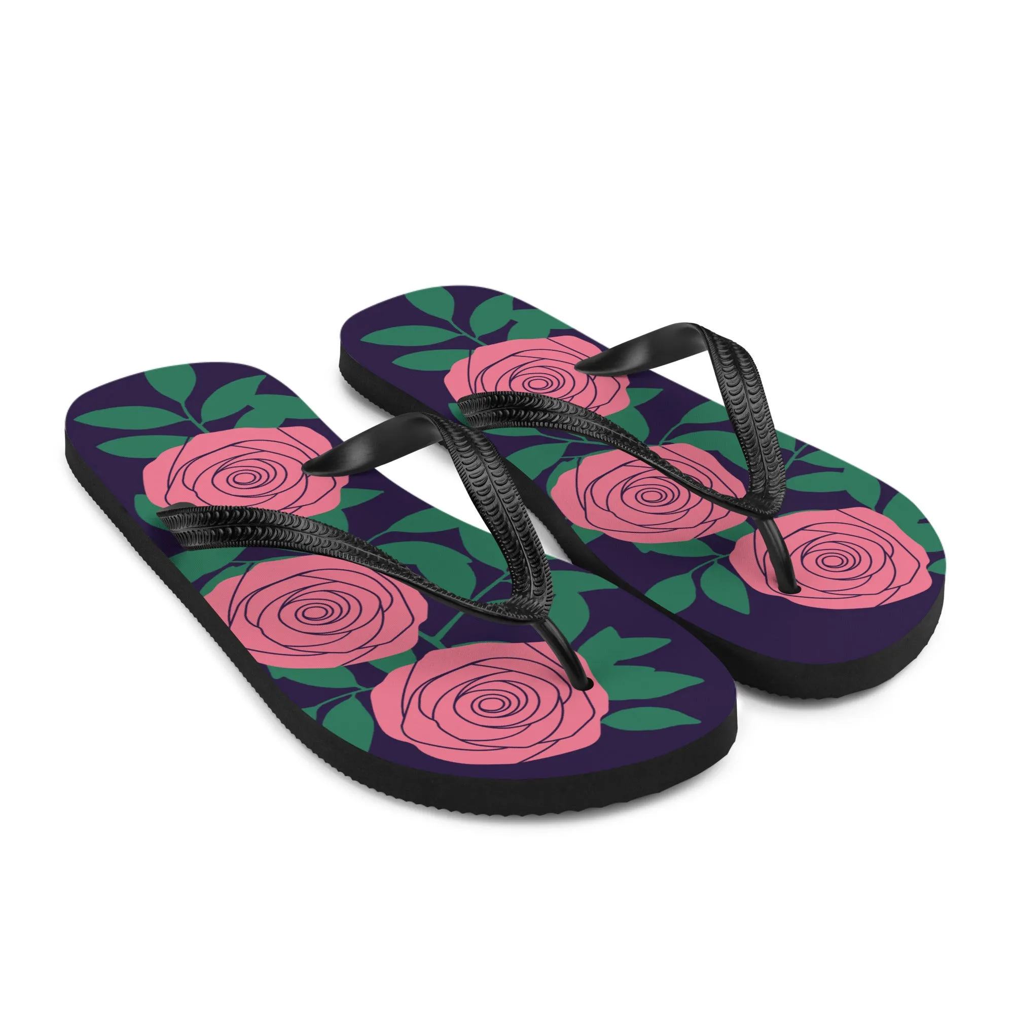 Pink & Green Flip-Flops