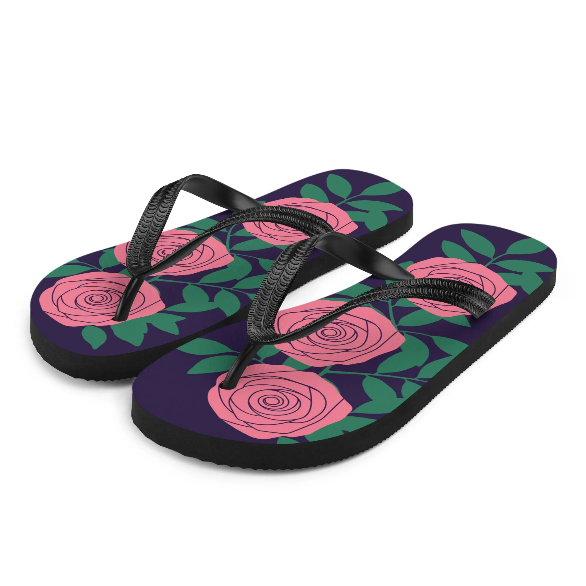 Pink & Green Flip-Flops